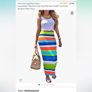 Multicolor stretch maxi skirt. Body con